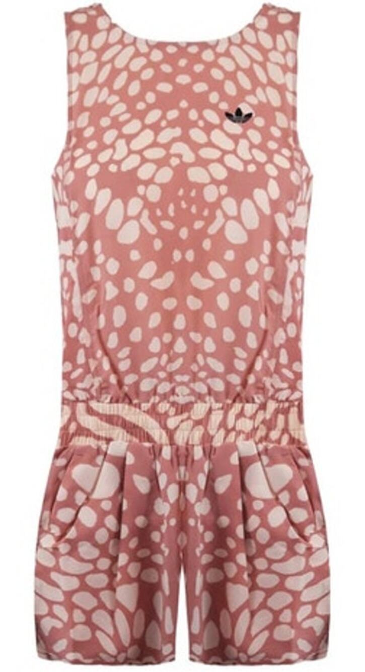 Womens NWOT Adidas Originals Caribbean Jumpsuit Ash Pink Animal Print Size M